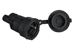 FICHE FEMELLE A CLAPET POUR 3G2.5 IP44 2P+T. 16A/250V